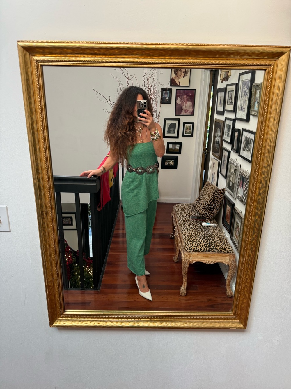 FREE People ** worn once Green Knit Two-Piece Set - Heathered Teal